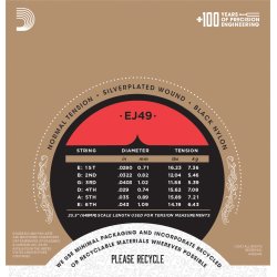 D'Addario EJ49, Normal Silver/Black